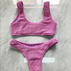 RIBBED PURPLE BIKINI SET